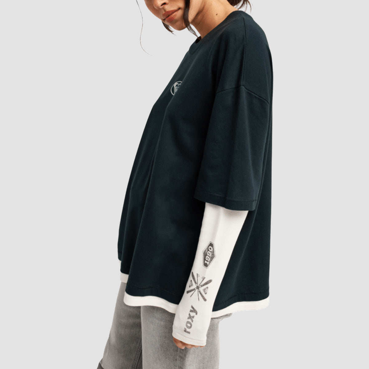Roxy Double View Longsleeve T-Shirt Anthracite - Womens