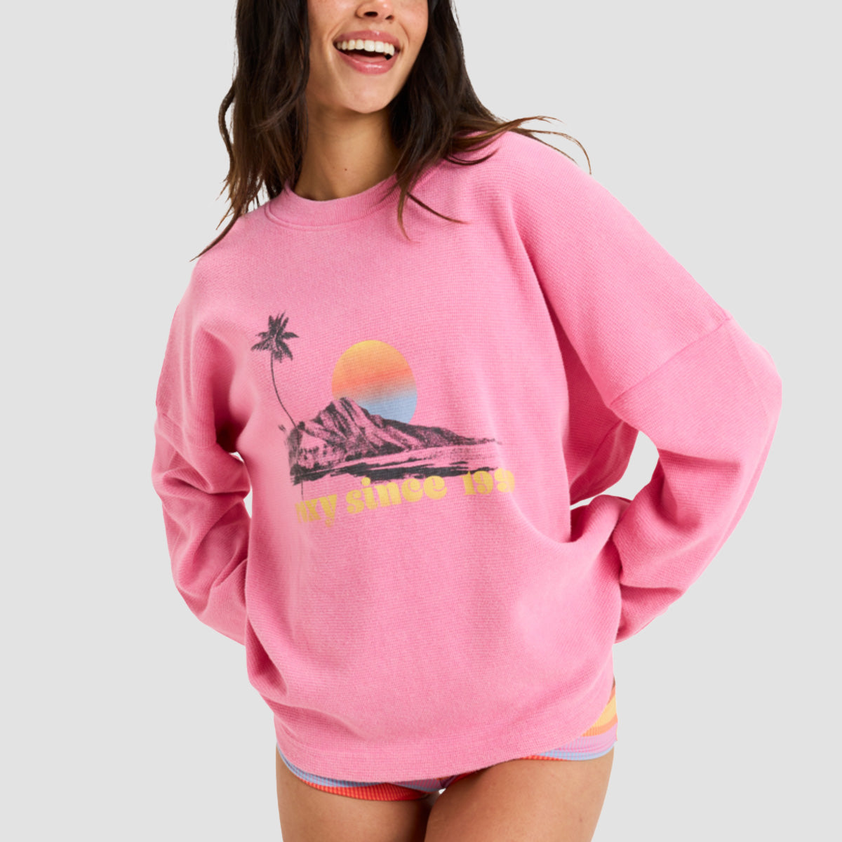 Roxy Eastside Midweight Longsleeve T-Shirt Pink Cosmos - Womens