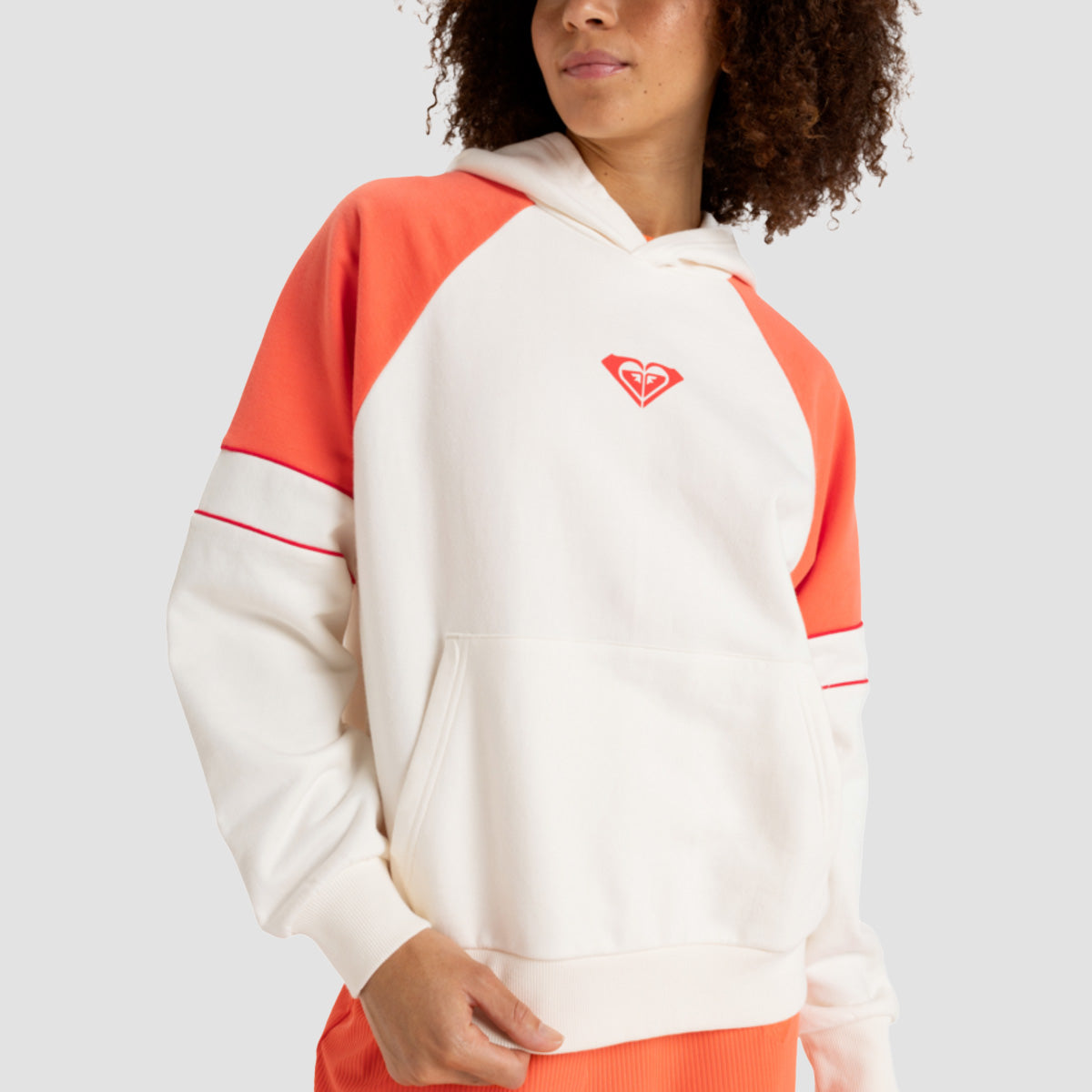 Roxy Essential Energy Blockd Pullover Hoodie Egret - Womens