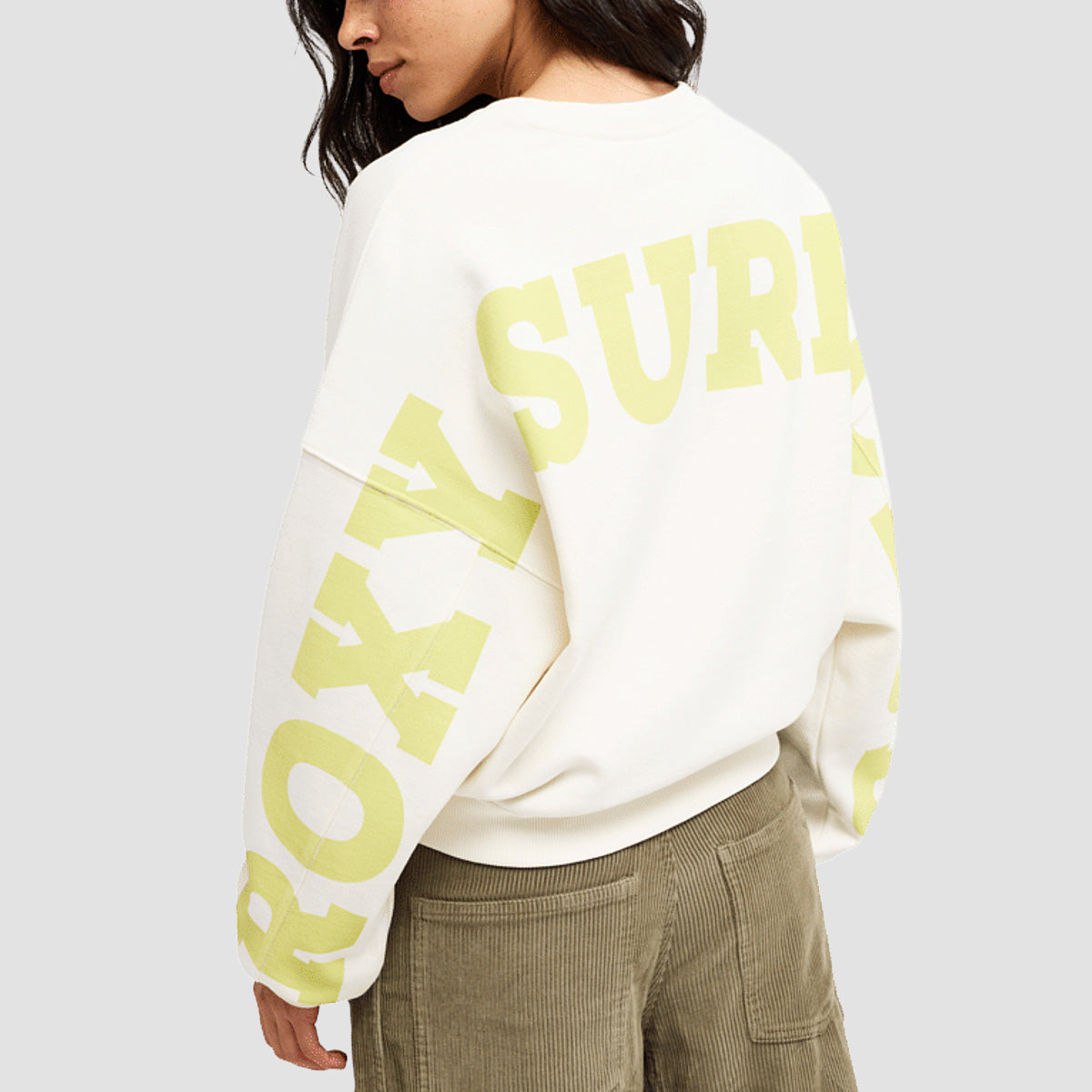 Roxy Frostbeam Oversized Crew Sweatshirt Coconut Milk - Womens