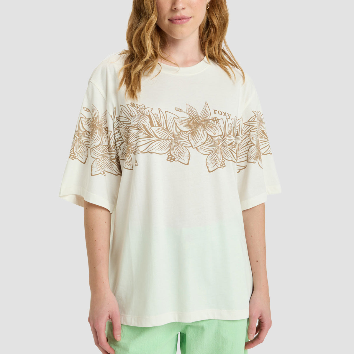 Roxy Hangloose Placed T-Shirt Egret - Womens