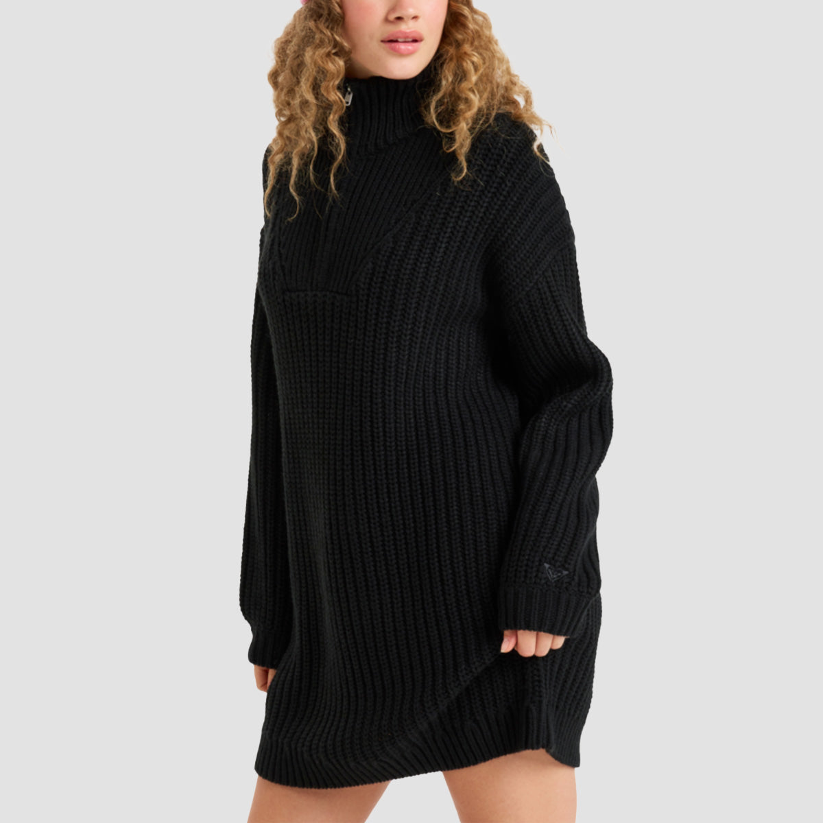 Roxy Home Again Longsleeve Sweater Dress Anthracite - Womens
