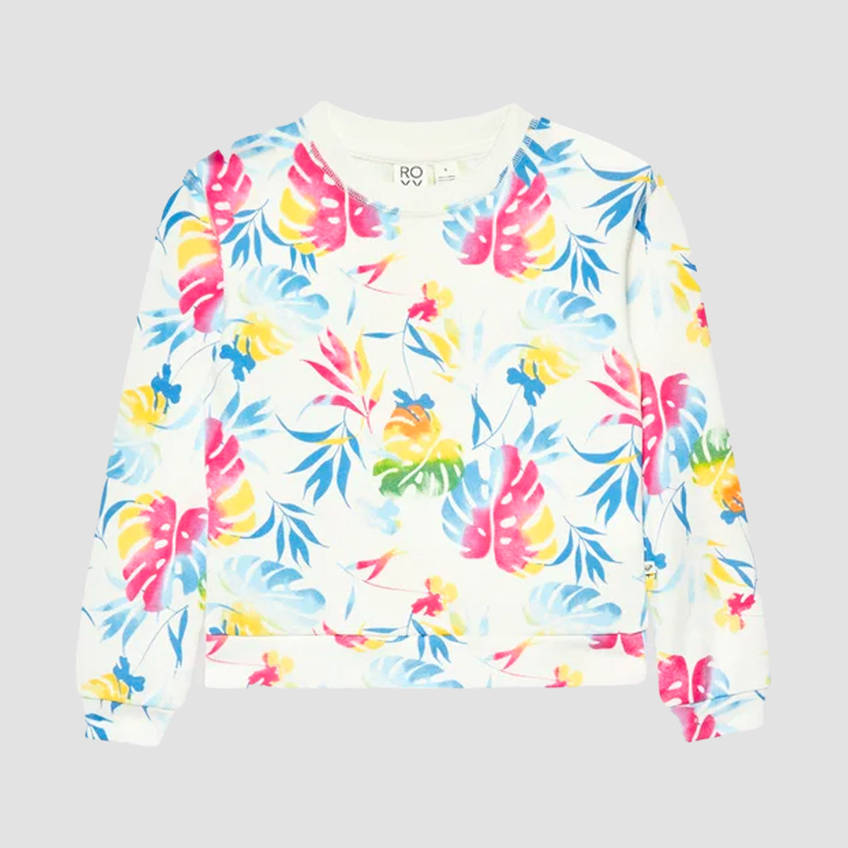 Roxy Off To The Beach Crew Sweat Snow White Surf Trip - Girls