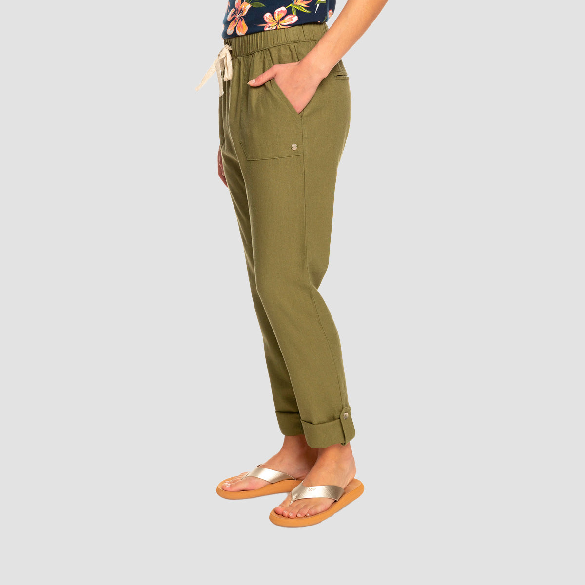 Roxy On The Seashore Pants Loden Green - Womens