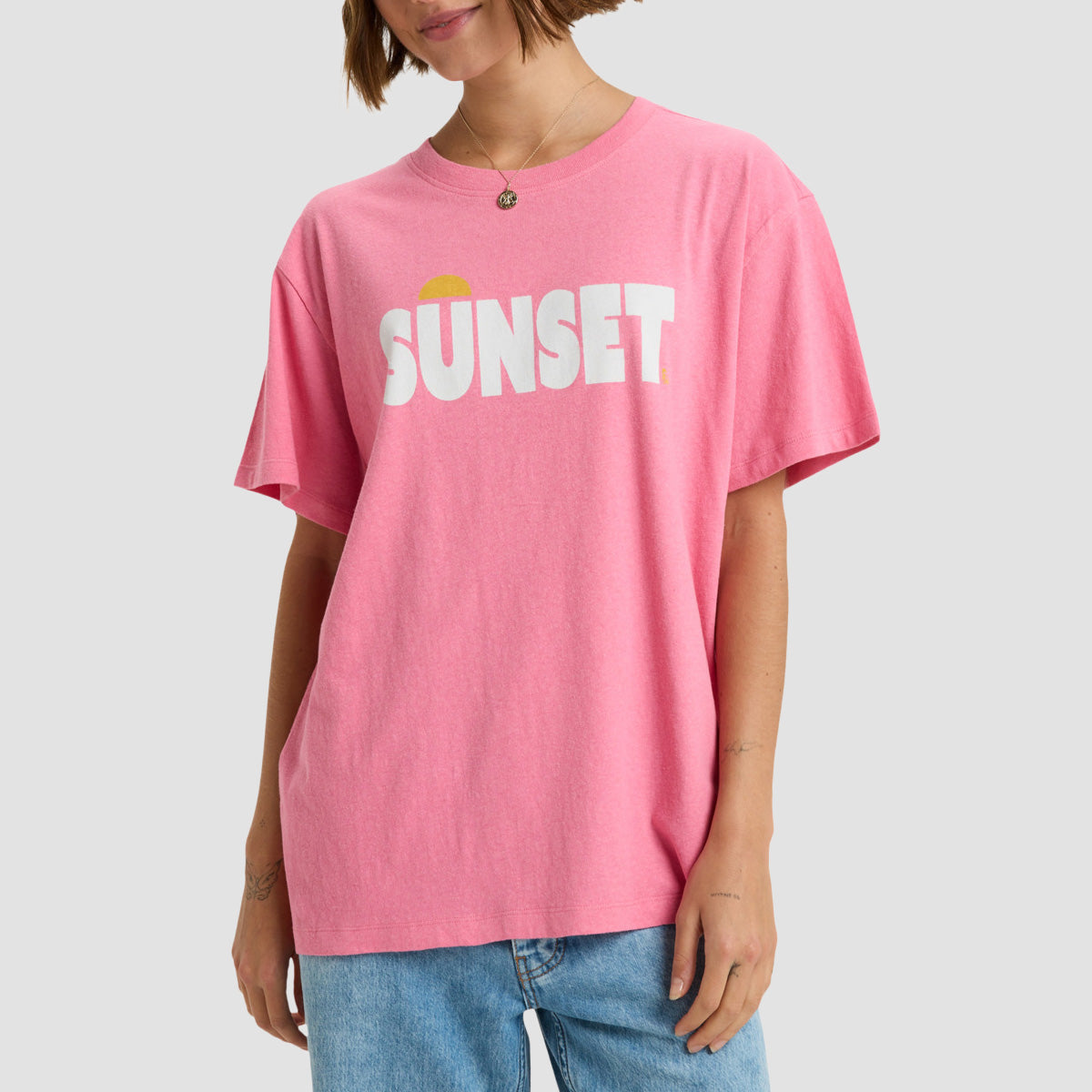 Roxy Sunny Easy T-Shirt Pink Cosmos - Womens