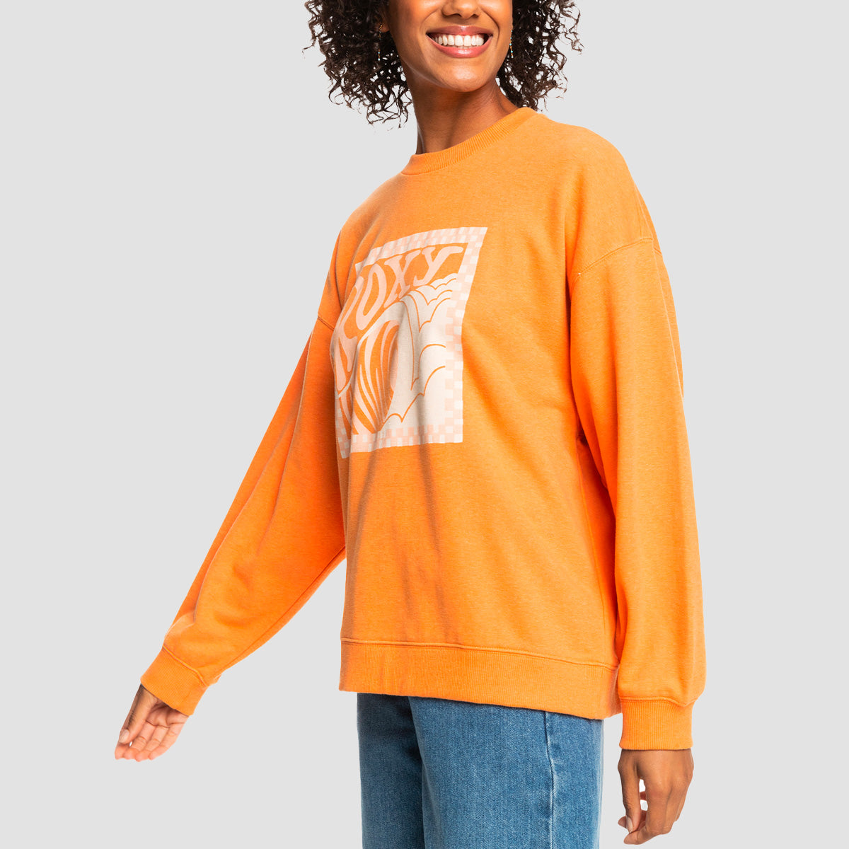 Roxy Take Your Place B Crew Sweat Tangerine - Womens