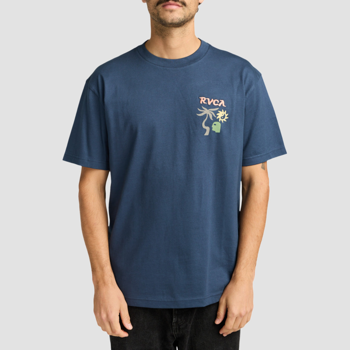 RVCA Deep Think T-Shirt Moody Blue