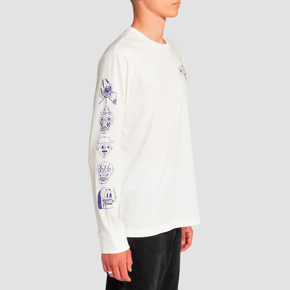 RVCA DMOTE Gang Longsleeve T-Shirt Antique White