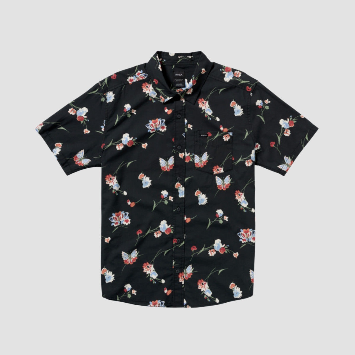 RVCA Morning Glory Short Sleeve Shirt Pirate Black