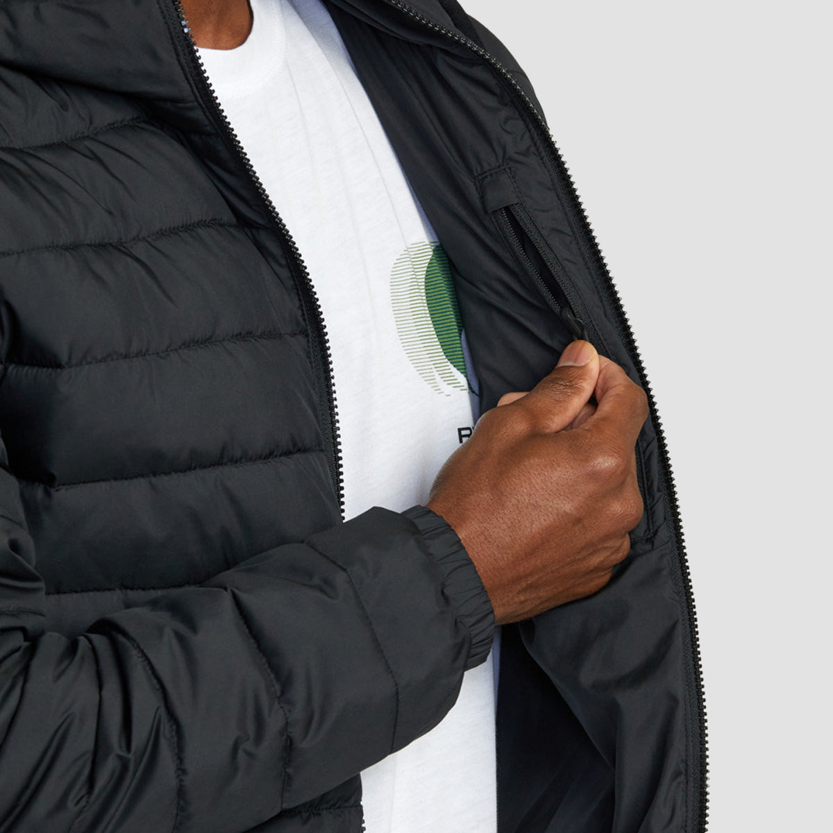 RVCA Packable Puffa Hood Jacket Black