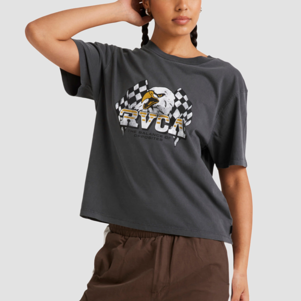 RVCA Race Day Easy T-Shirt Washed Black - Womens