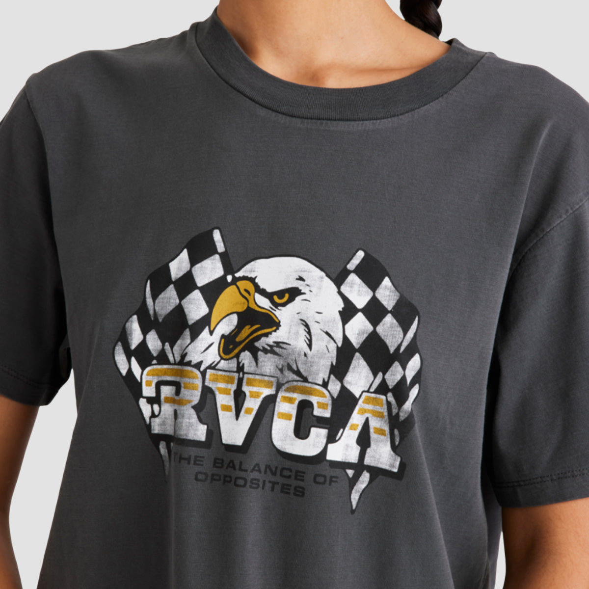 RVCA Race Day Easy T-Shirt Washed Black - Womens