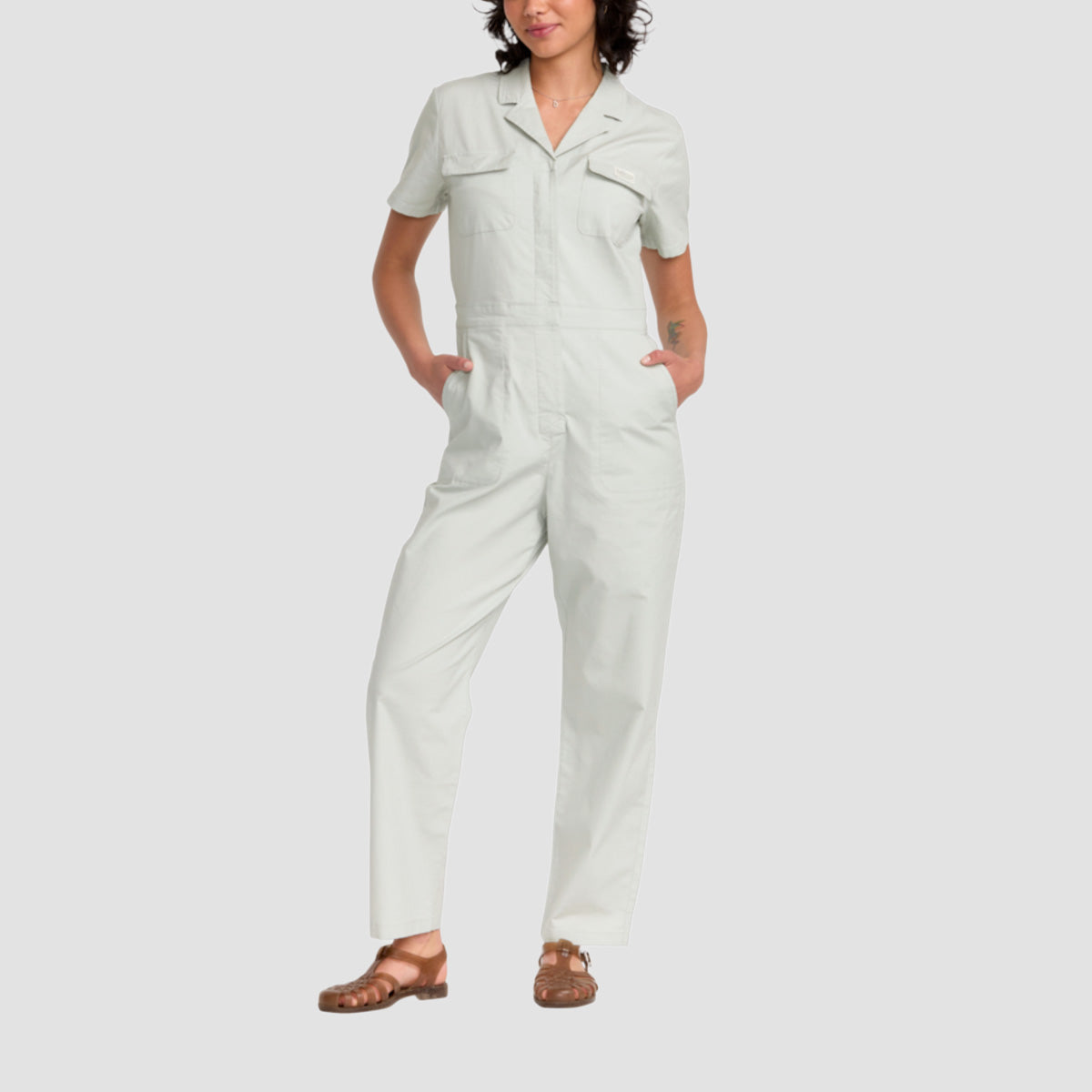 RVCA Recession Jumpsuit Blue Fog - Womens