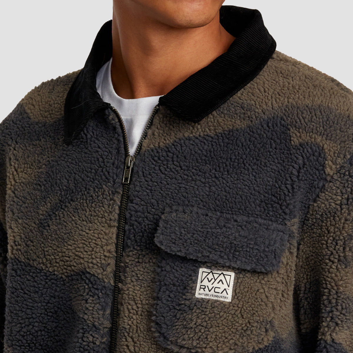 RVCA Walker Sherpa Jacket Blue Haze