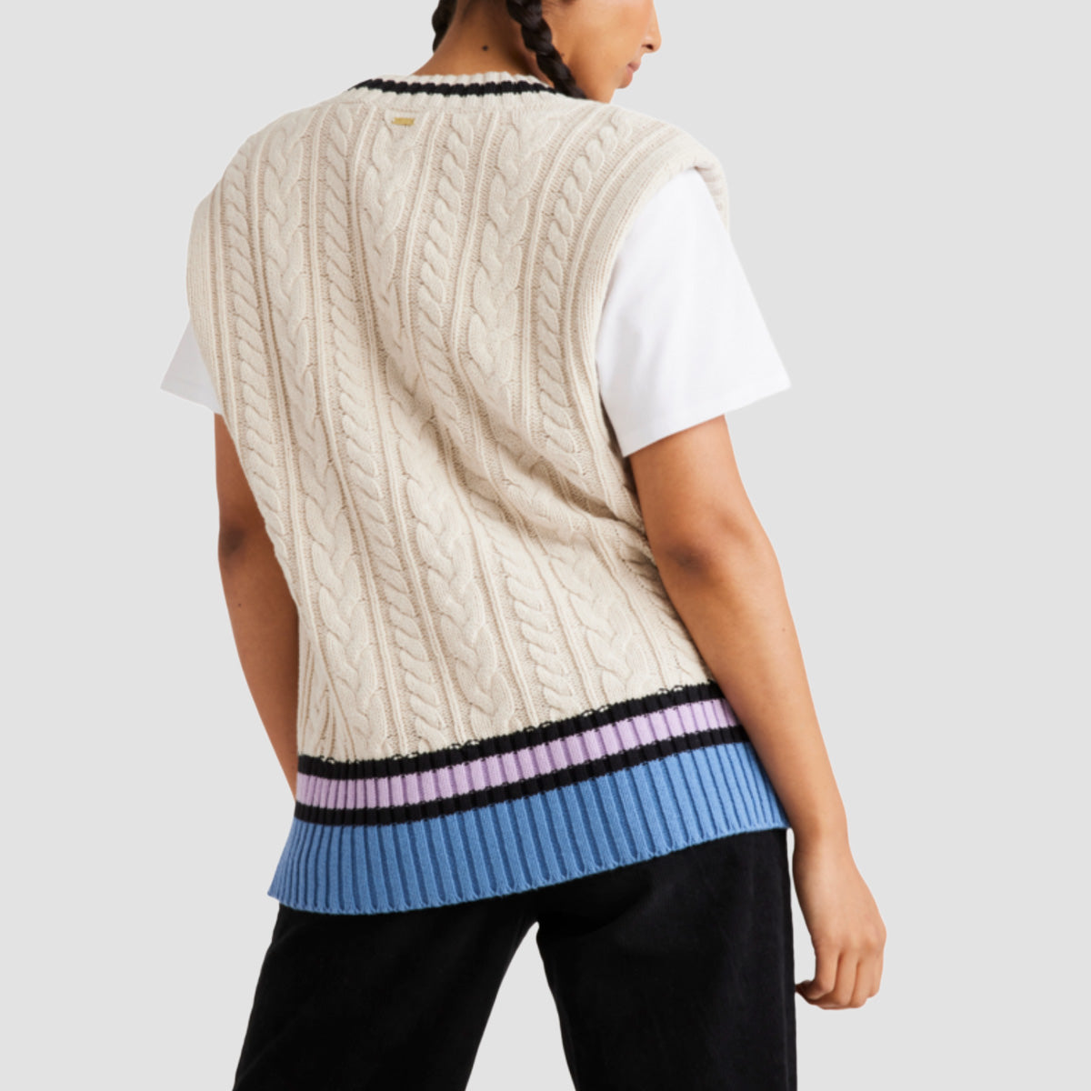 RVCA Weekend Cable Knitted Sweater Ecru - Womens