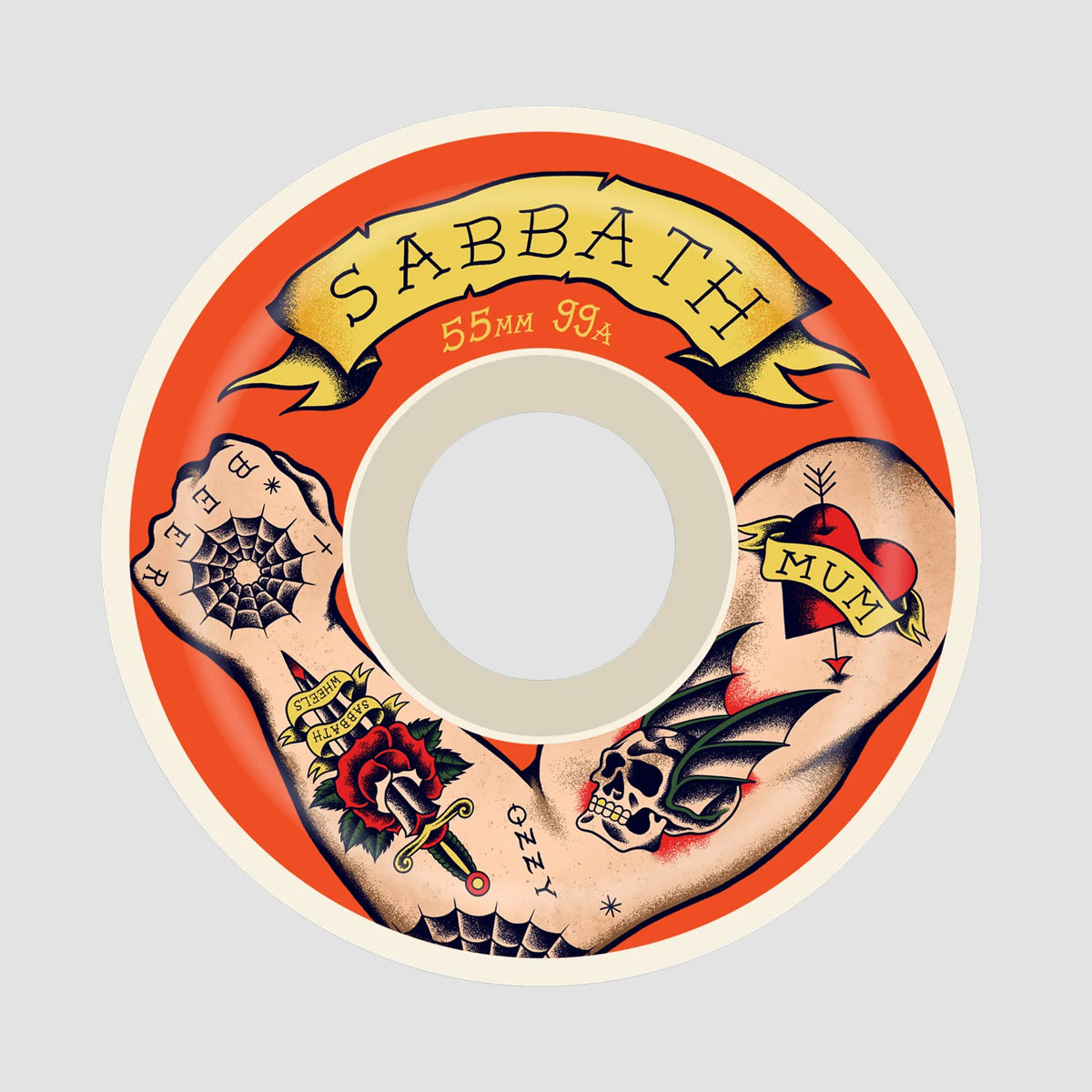 Sabbath Geeza Conical Devil's Formula 99A Skateboard Wheels Off White 55mm