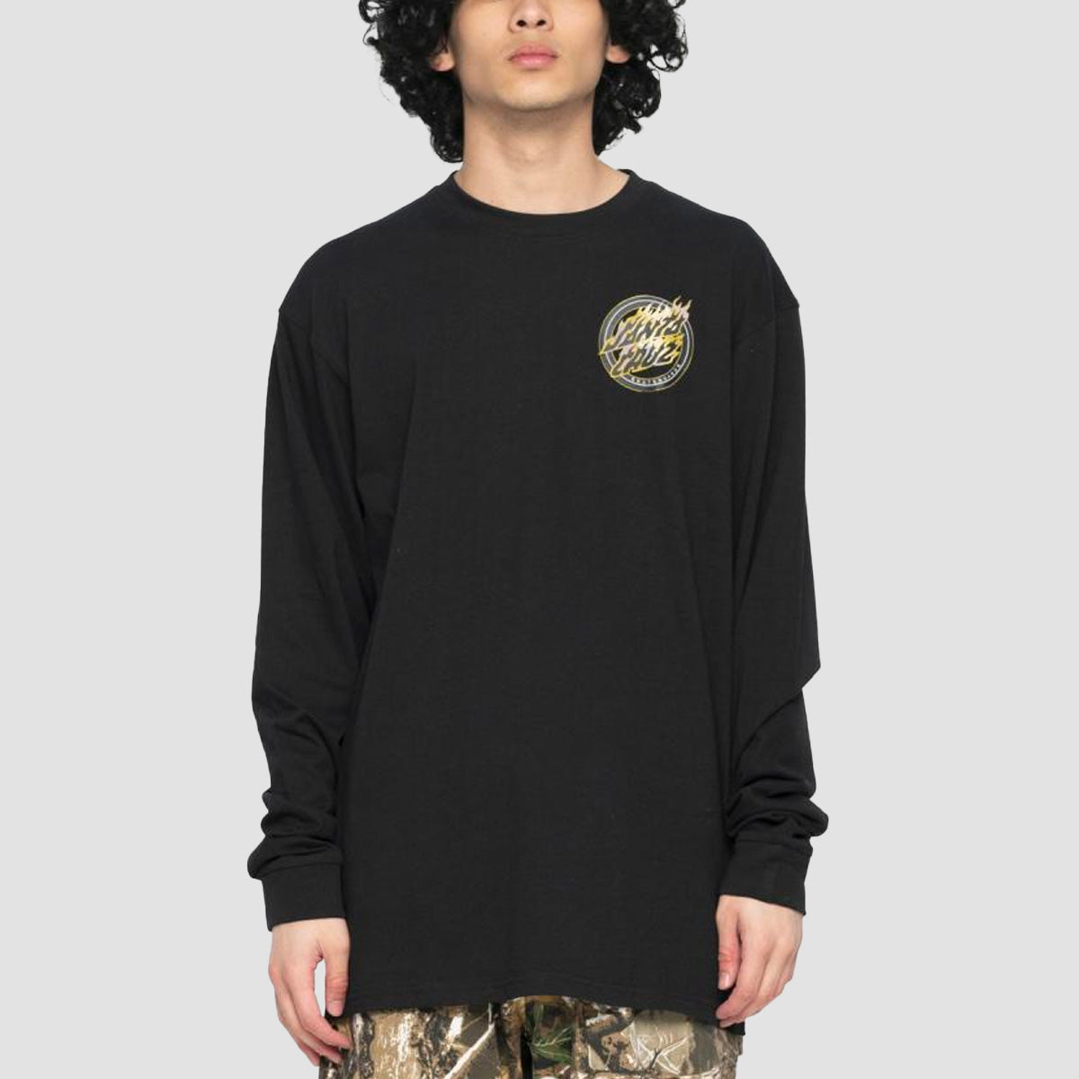 Santa Cruz Holo Flamed Dot Longsleeve T-Shirt Black