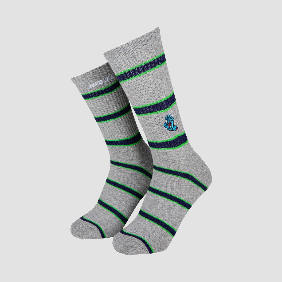 Santa Cruz Screaming Mini Hand Stripe Socks Heather Stripe