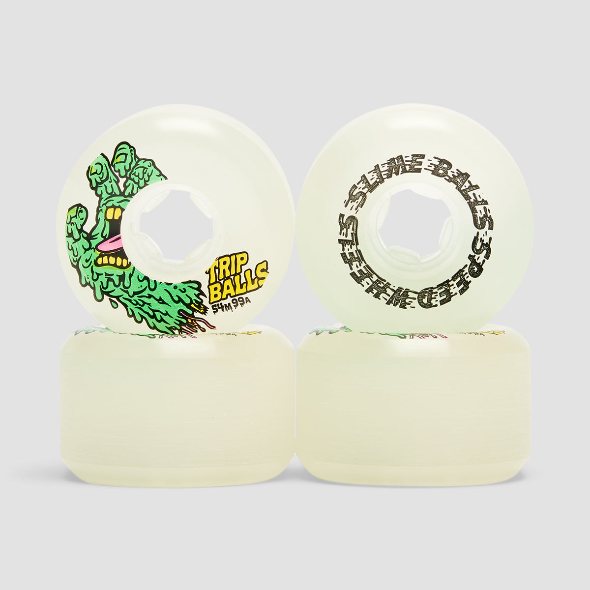 Slime Balls Face Melter Trip Balls 99a Skateboard Wheels Glow In The Dark 54mm