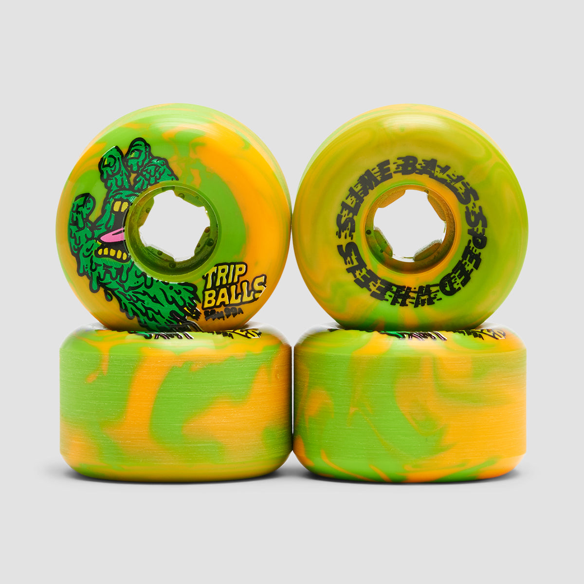 Slime Balls Face Melter Trip Balls 99a Skateboard Wheels Green/Orange Swirl 56mm