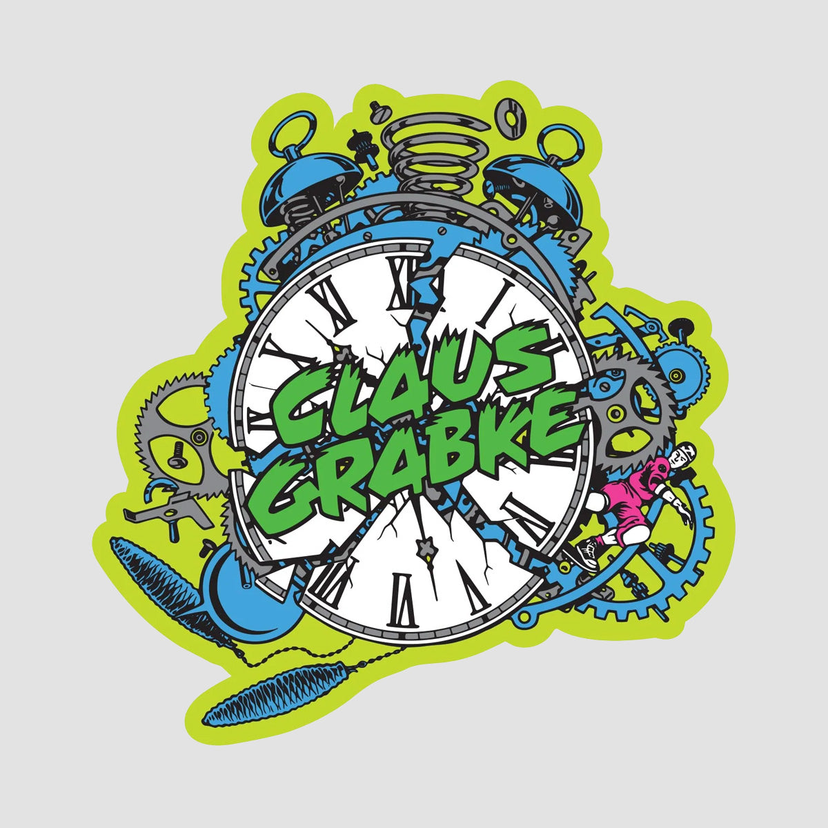 Slime Balls Grabke Exploding Clock Reissue Vomit 95a Skateboard Wheels Neon Green 60mm