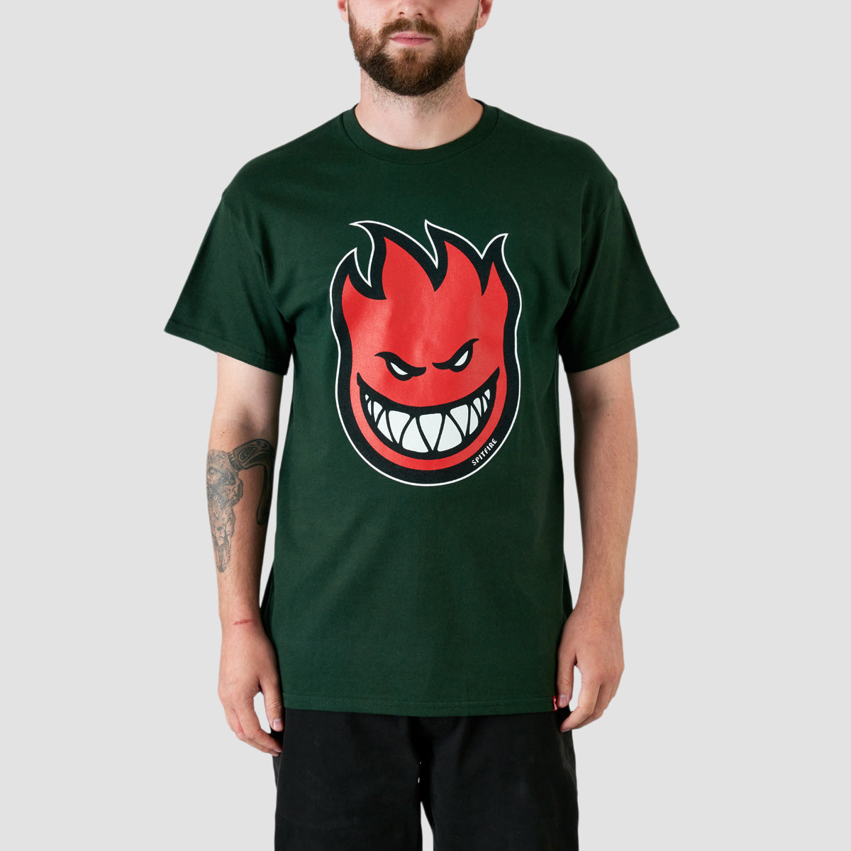 Spitfire Bighead Fill T-Shirt Forest Green/Red/White