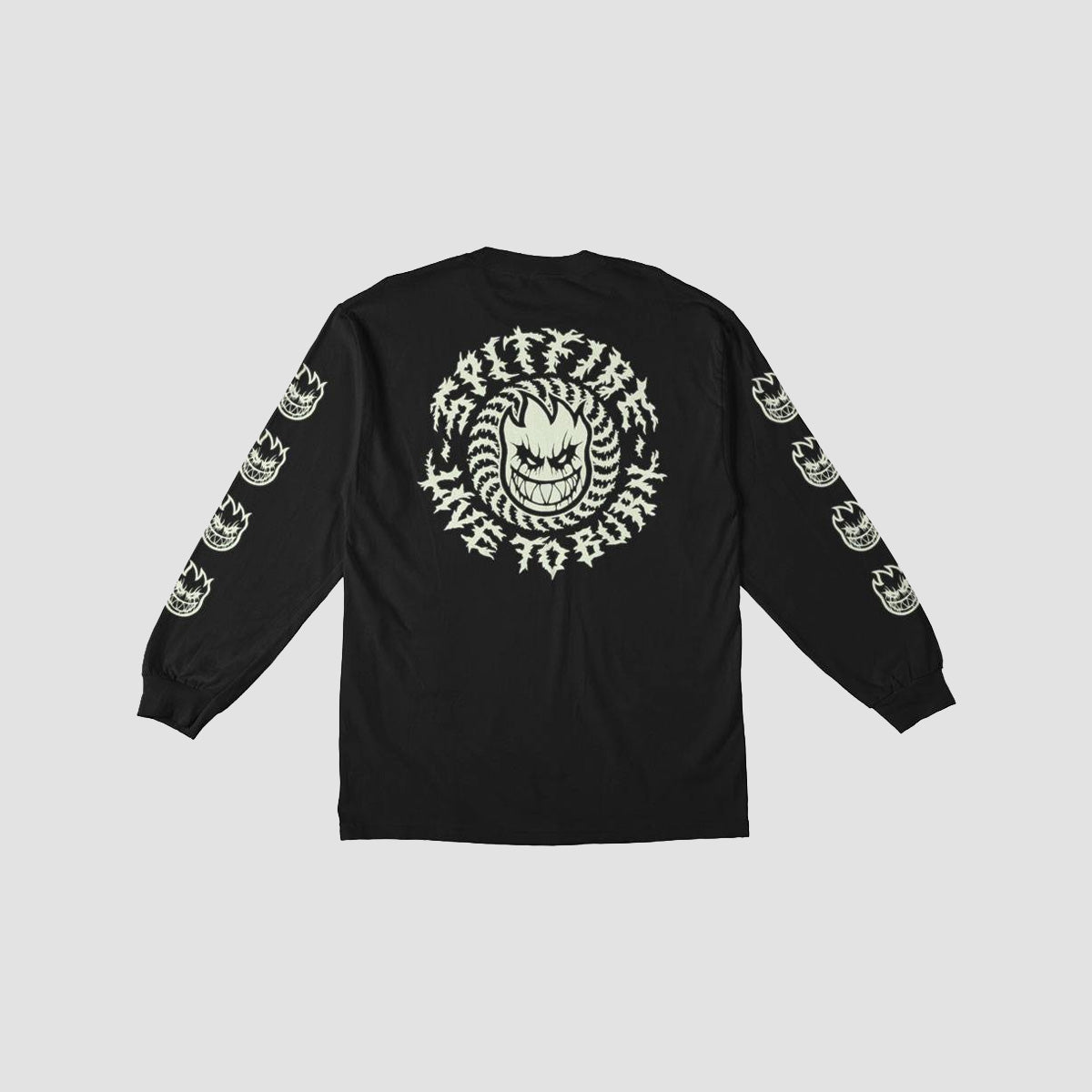 Spitfire Deathmask Classic Longesleeve T-Shirt Black/Glow