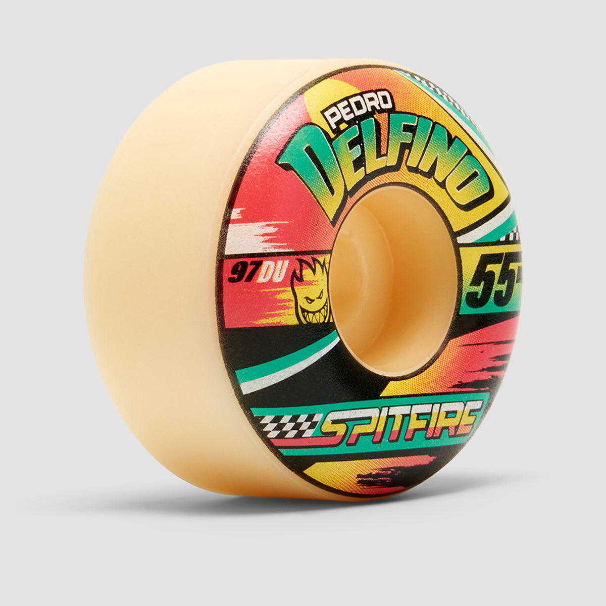 Spitfire Formula Four Pedro Delfino Turbo Radial 97DU Skateboard Wheels Natural 55mm