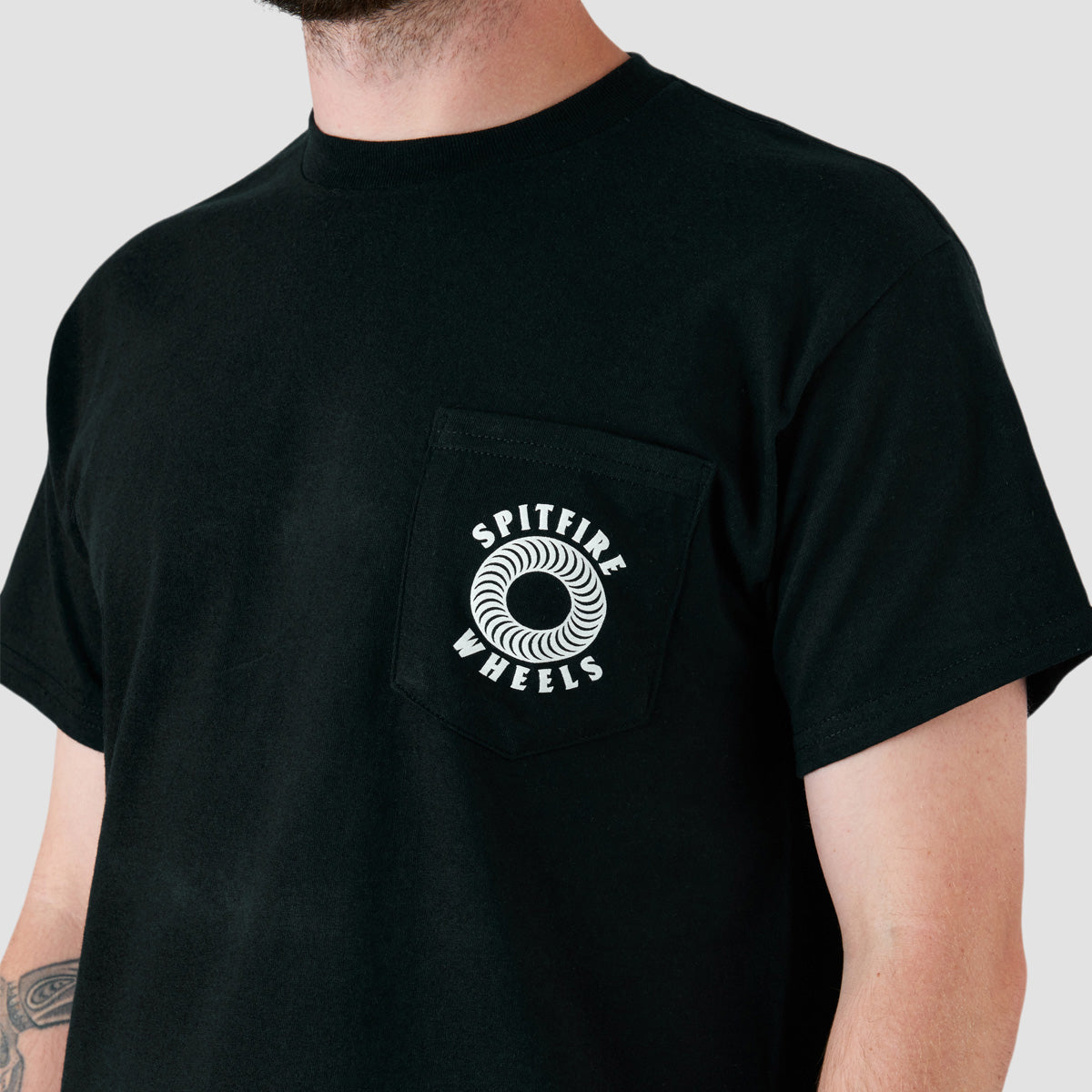 Spitfire Hollow Classic Pocket T-Shirt Black/White