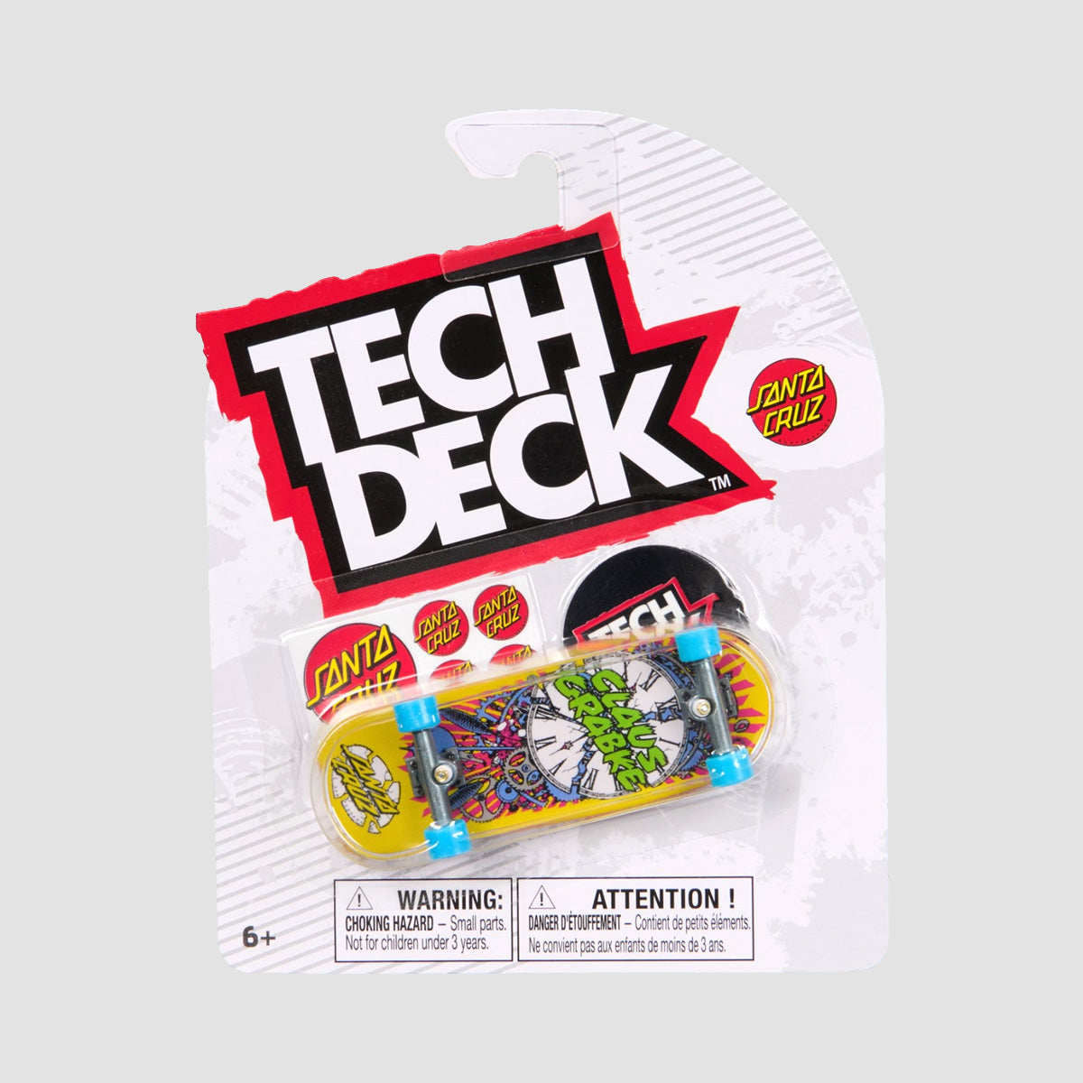 Tech Deck 96mm Shape N'SK8 Fingerboard Santa Cruz Grabke Exploding Clock