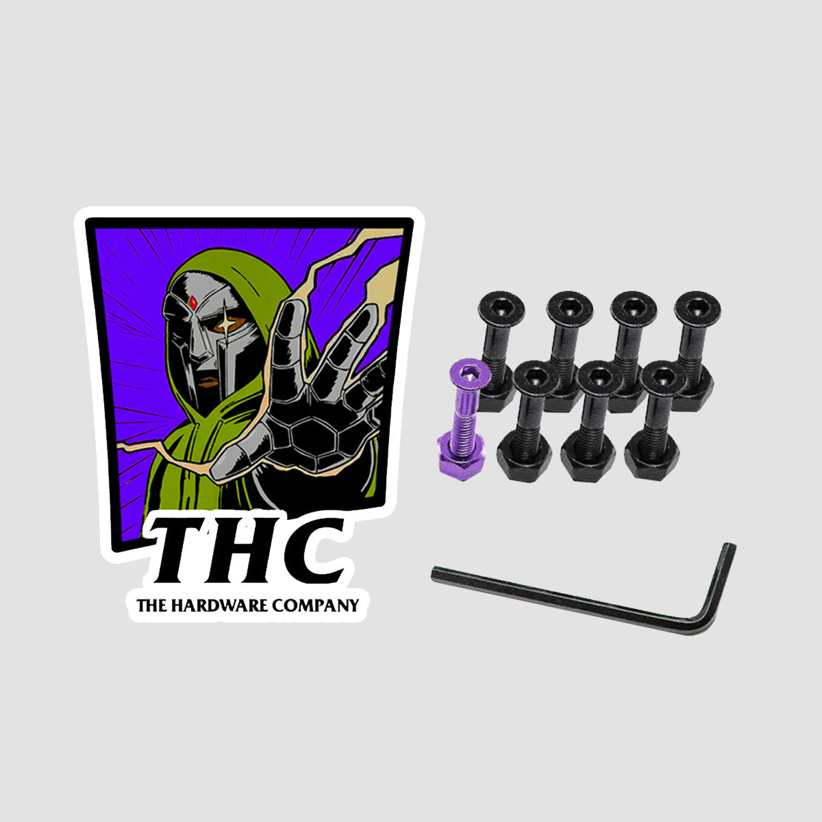 The Hardware Company THC Doom Allen Truck Bolts Black/Purple 1"