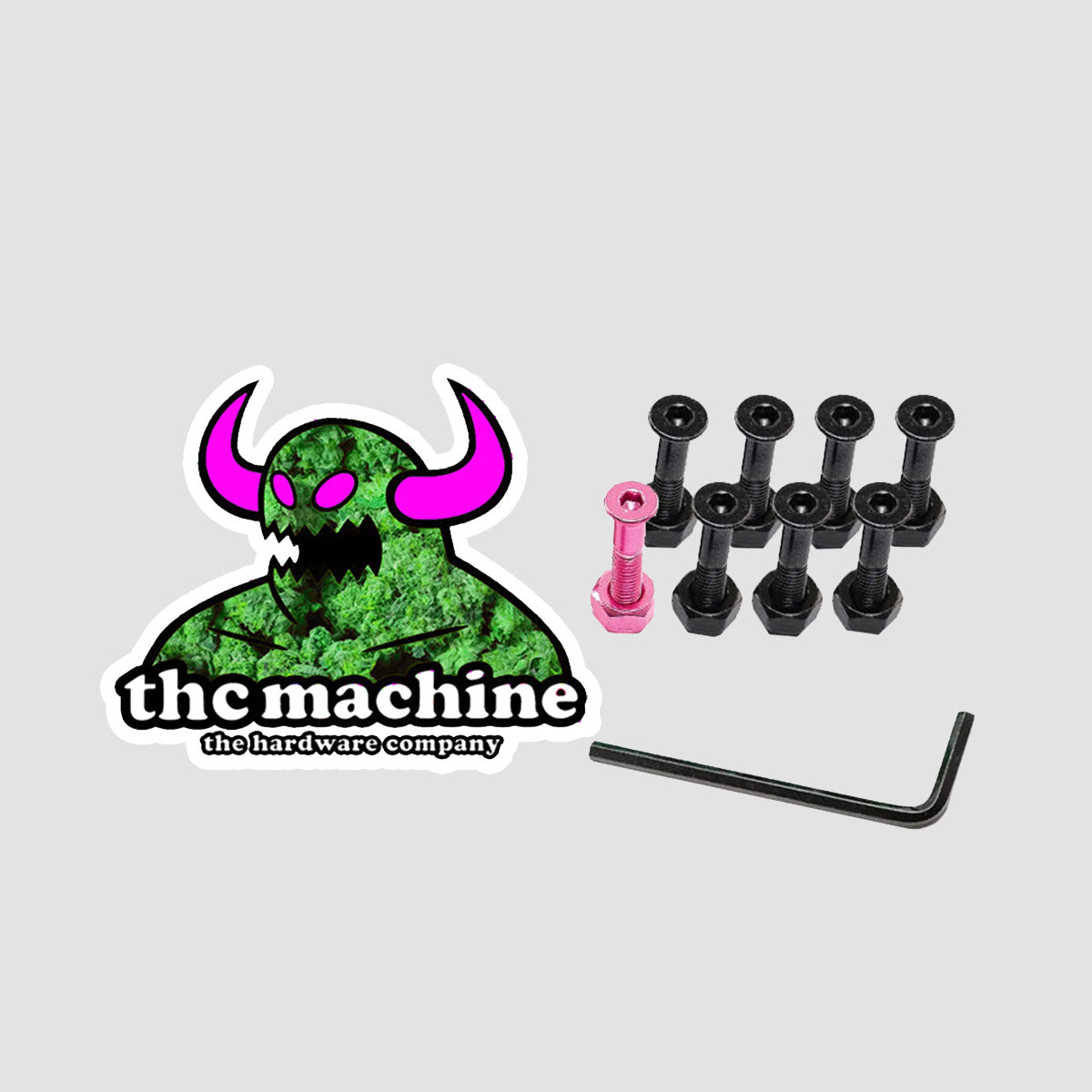 The Hardware Company THC Machine Allen Truck Bolts Black/Pink 1"