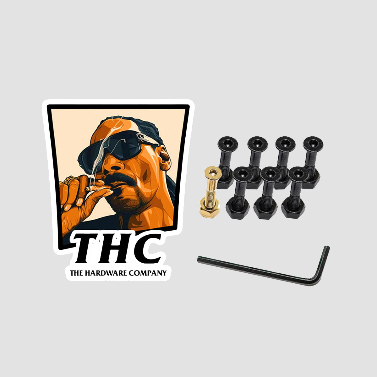The Hardware Company THC Snoop Allen Truck Bolts Black/Gold 1"