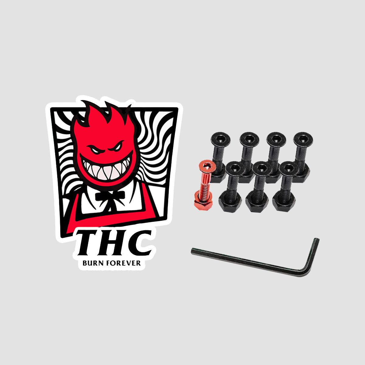 The Hardware Company THC Spit Classic Allen Truck Bolts Black/Red 1"