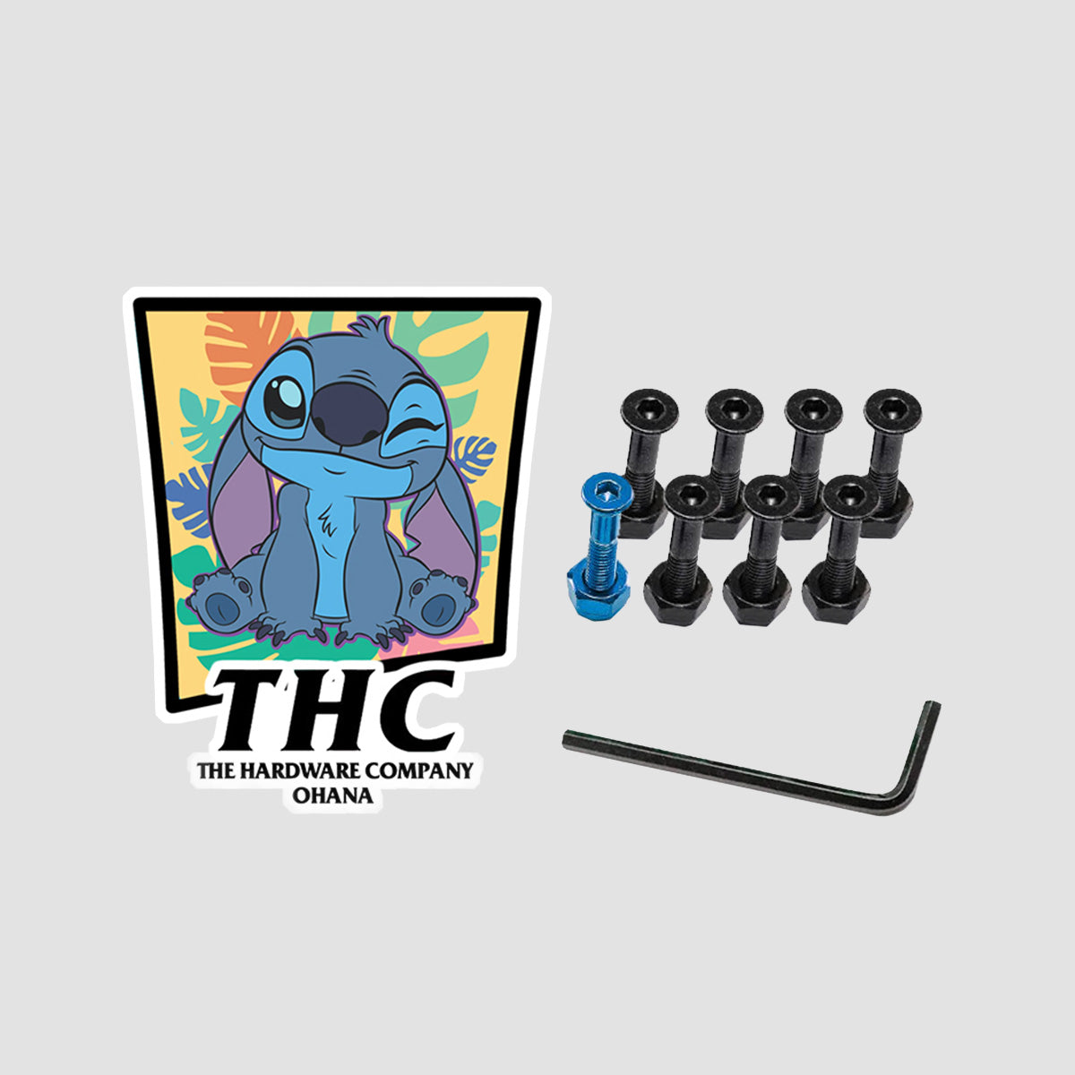 The Hardware Company THC Stitch Allen Truck Bolts Black/Blue 1"