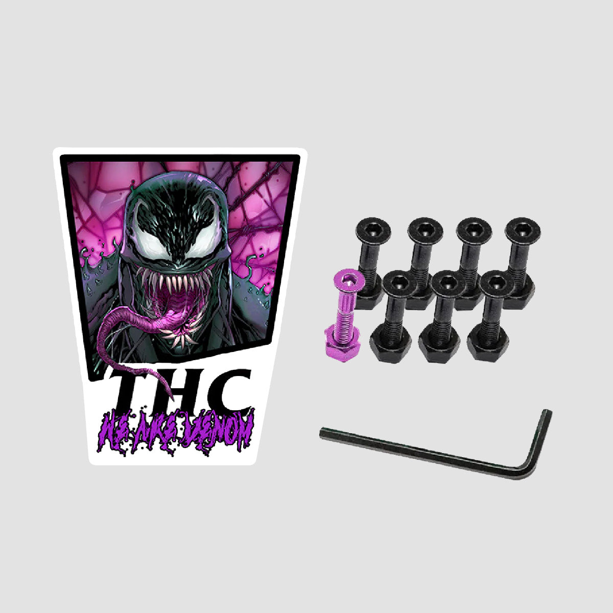 The Hardware Company THC Venom Allen Truck Bolts Black/Purple 1"