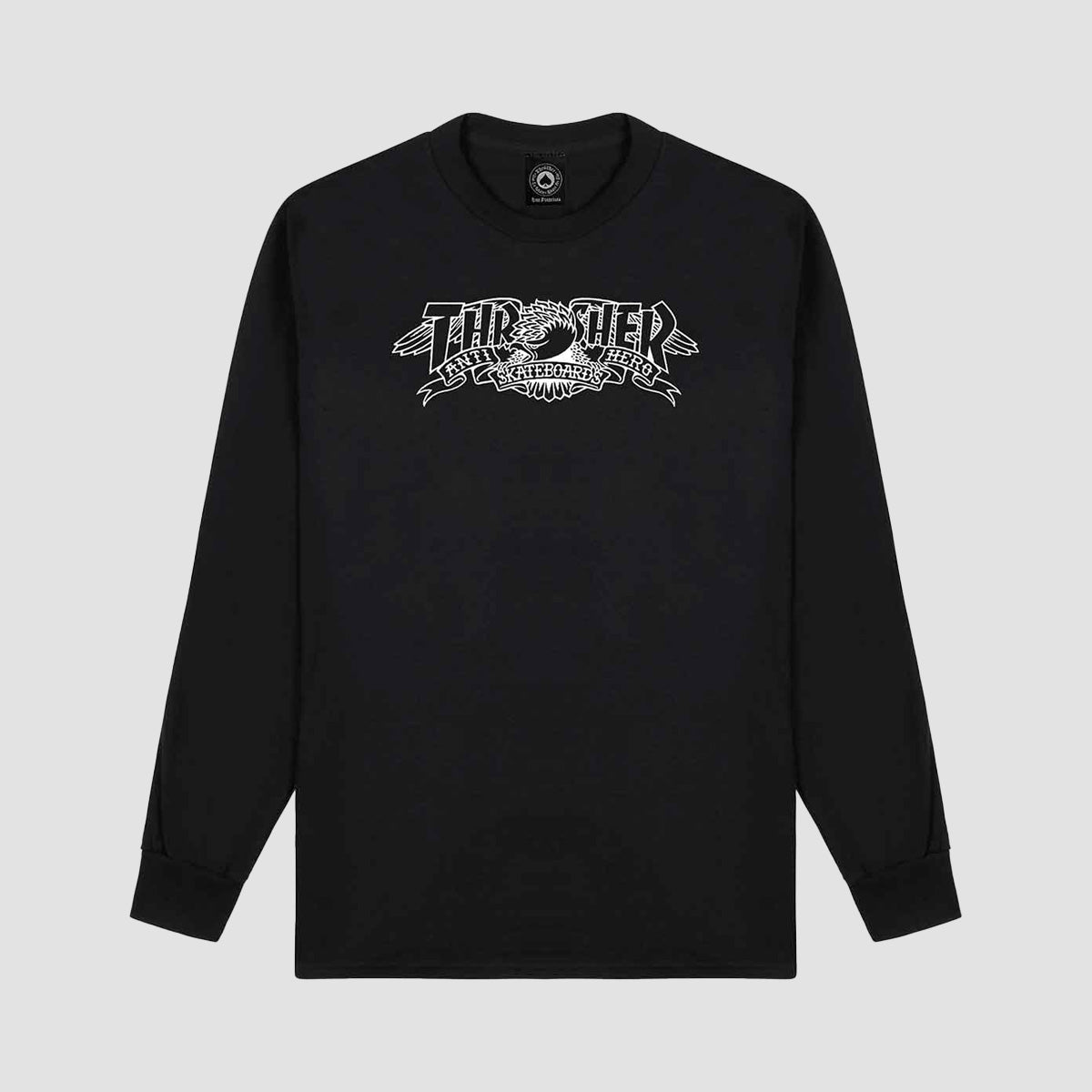 Thrasher X Antihero Mag Banner Longsleeve T-Shirt Black