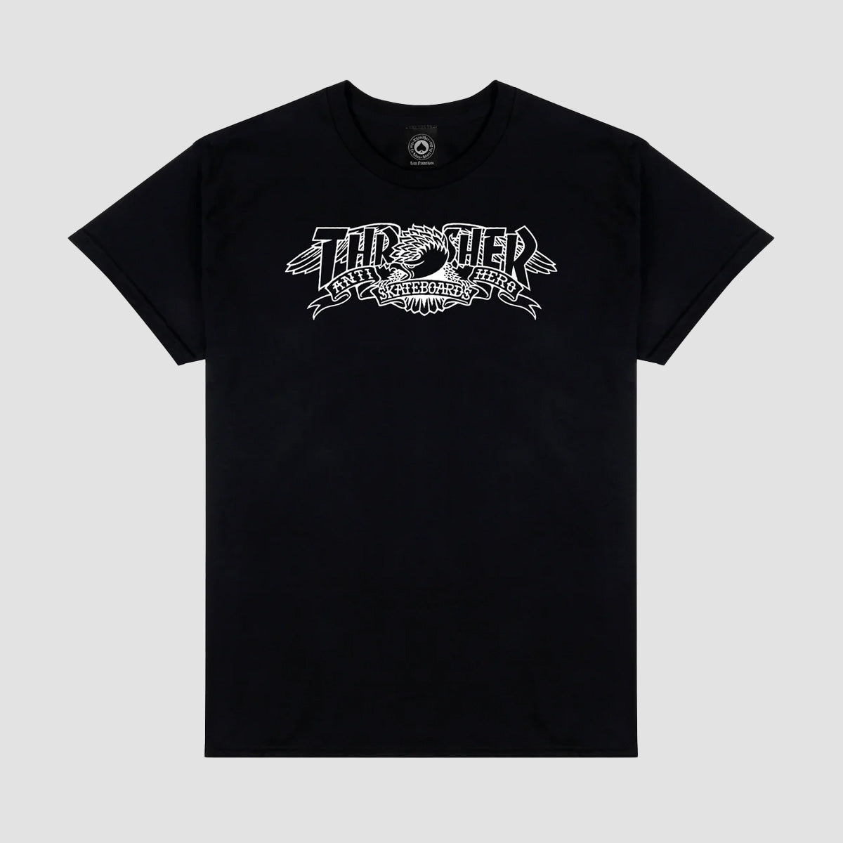 Thrasher X Antihero Mag Banner T-Shirt Black