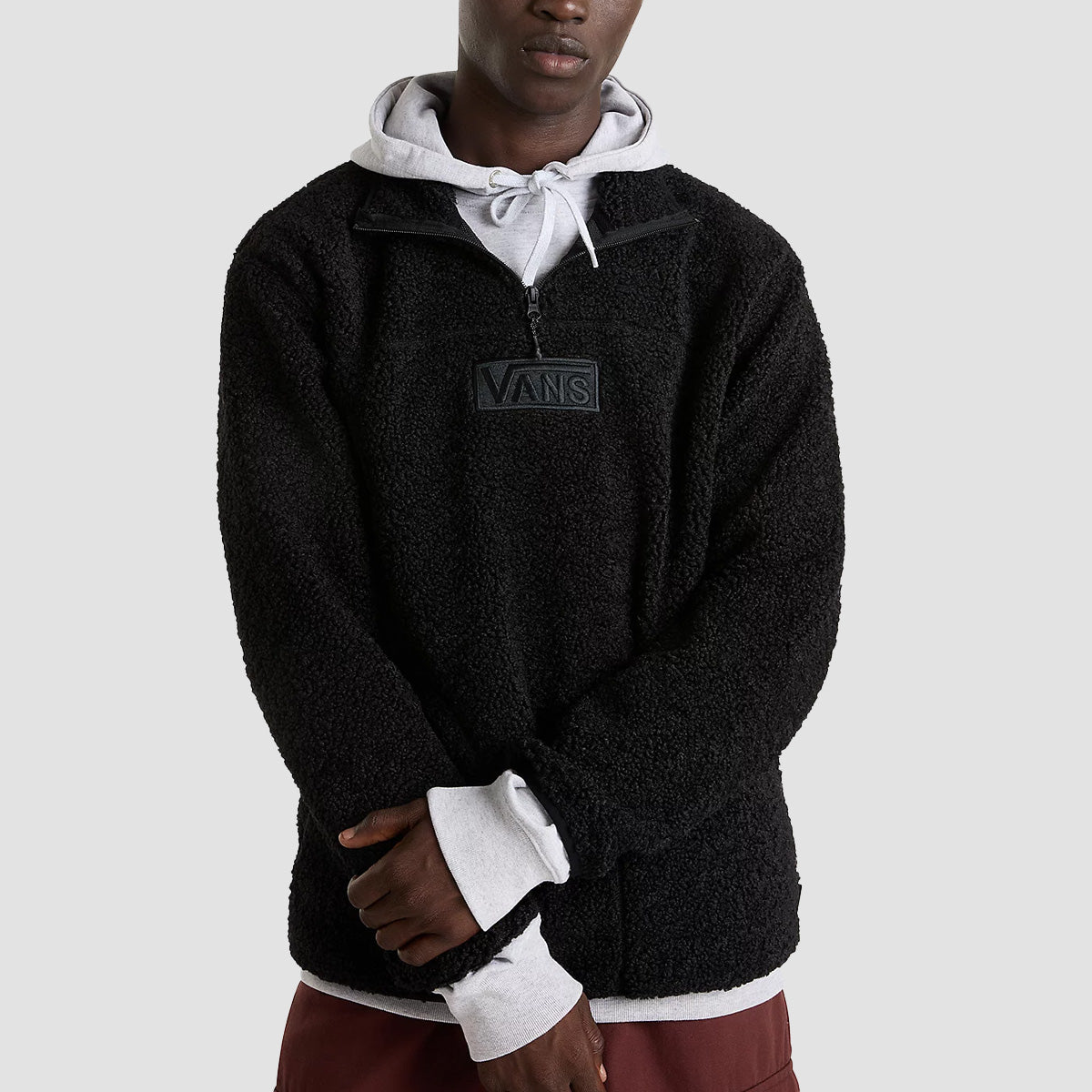 Vans Boxed 1/4 Zip Sherpa Fleece Sweatshirt Black