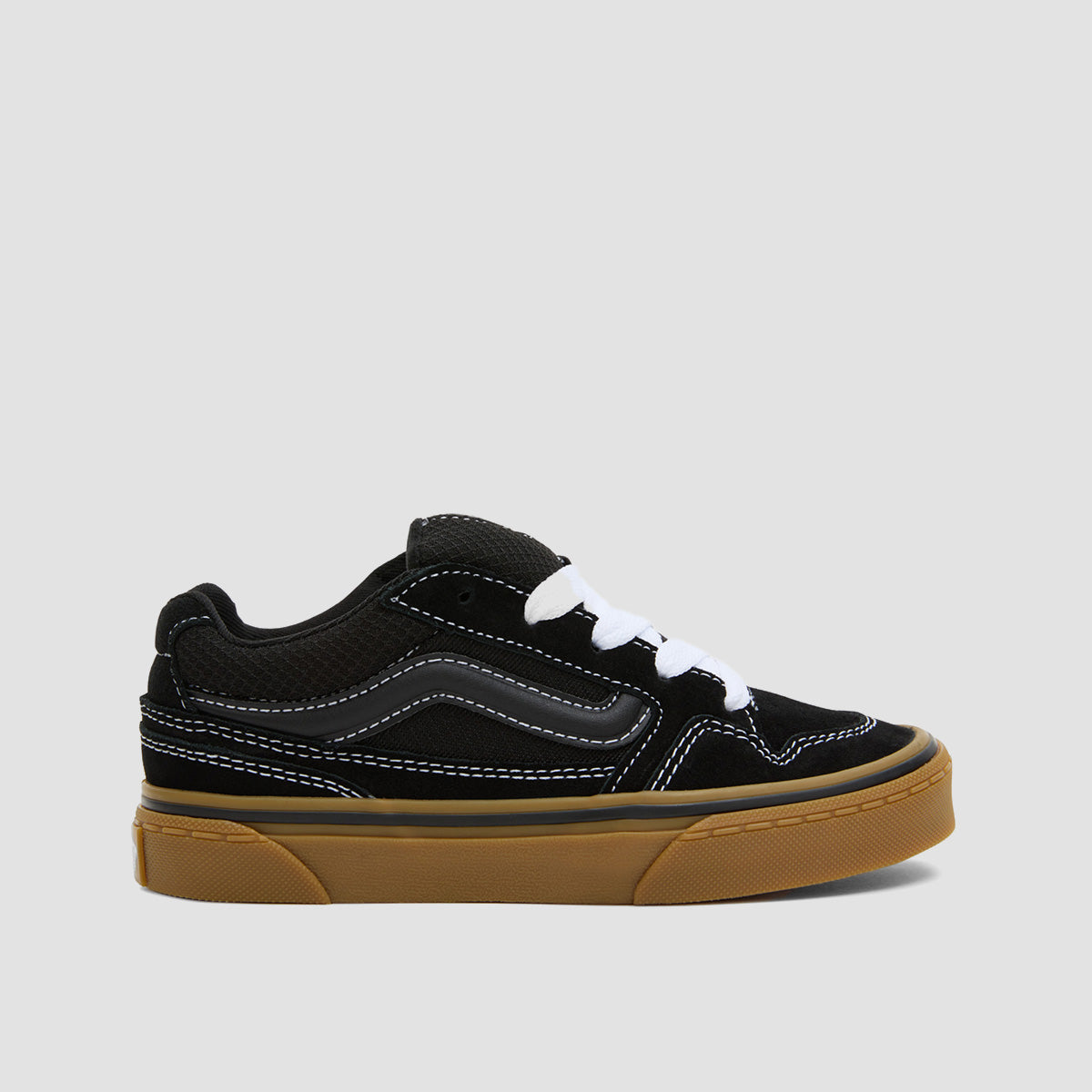 Vans Caldrone Shoes - Suede Mesh Black/Gum - Kids