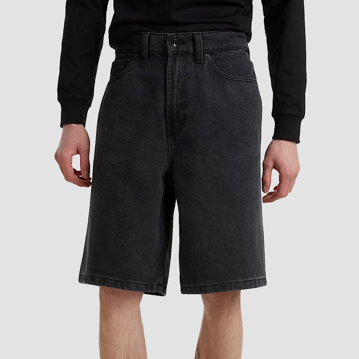 Vans Check-5 Baggy Denim Shorts Washed Black