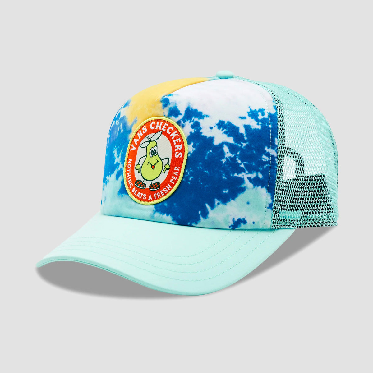 Vans Checkers Curved Bill Trucker Cap Blue Glow