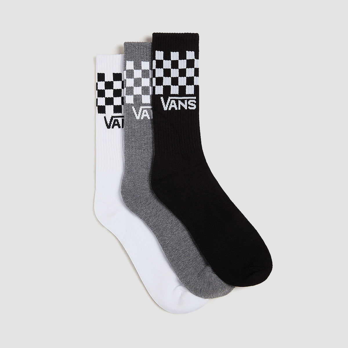 Vans Classic Check Crew Socks Black/White