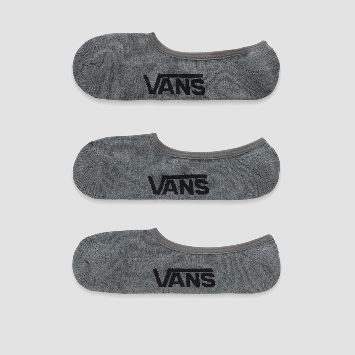 Vans Classic Kick No Show Socks 3 Pack Heather Grey