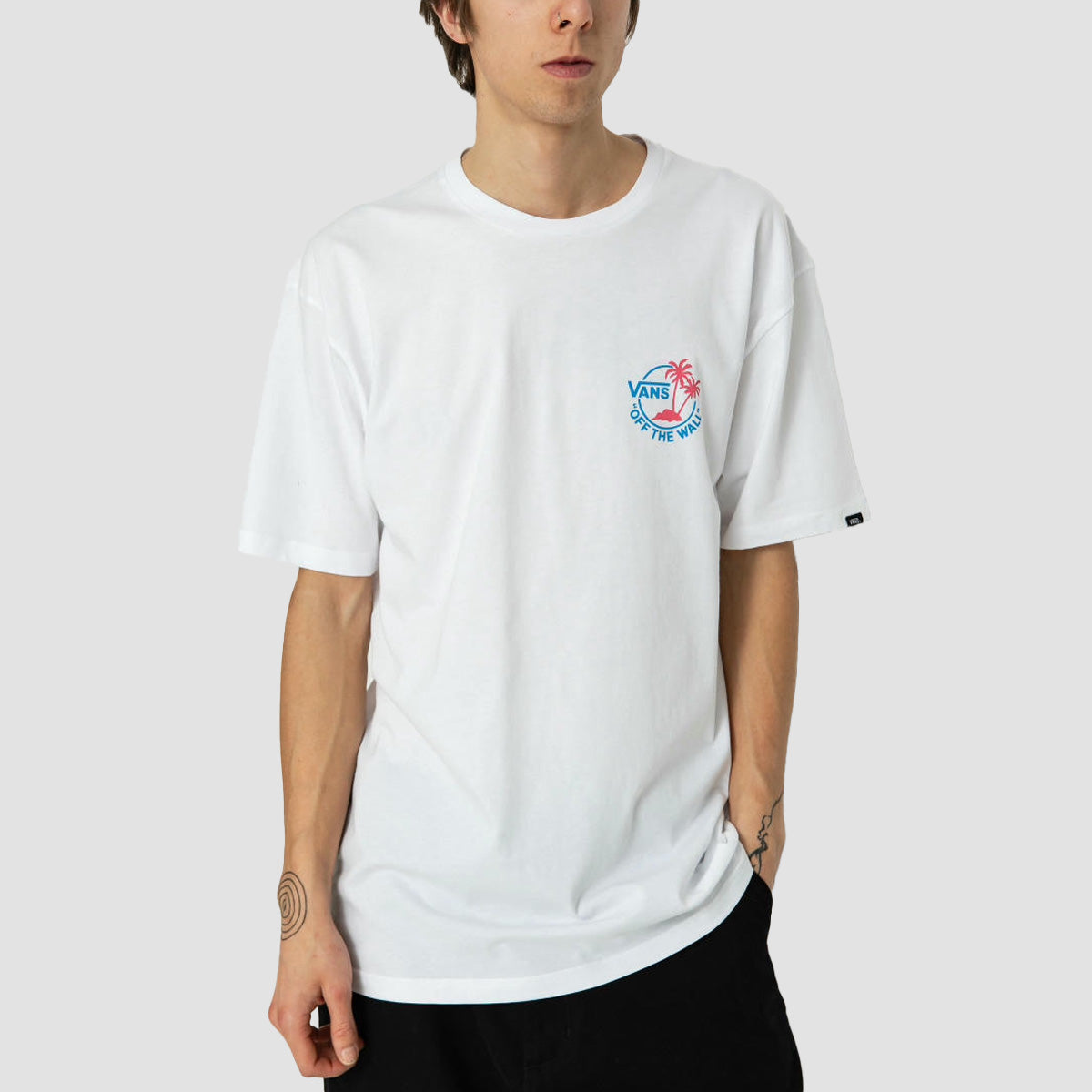 Vans Classic Mini Dual Palm T-Shirt White/Malibu Blue