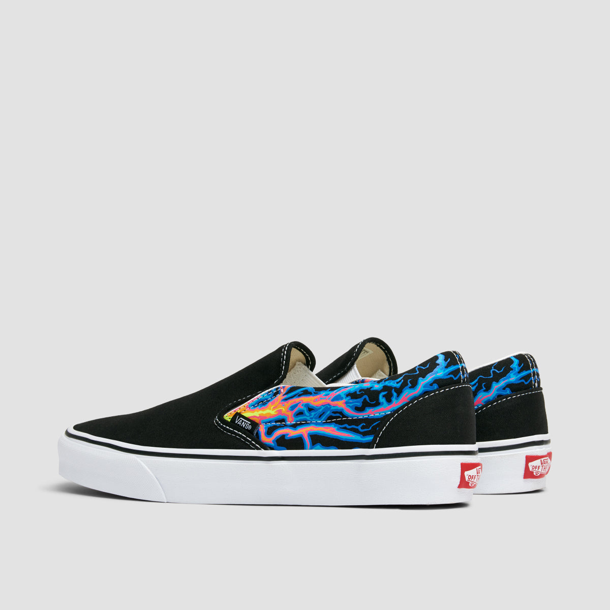 Vans Classic Slip-On Shoes - Electric Flame Black/True White