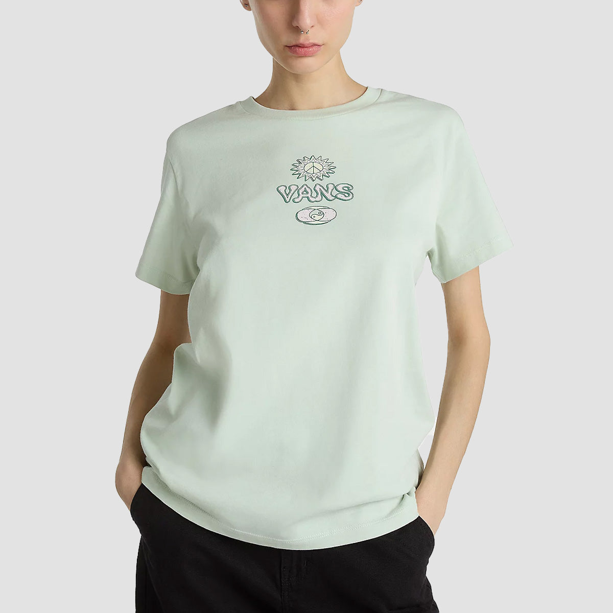 Vans Depth Connection BFF T-Shirt Pale Aqua - Womens