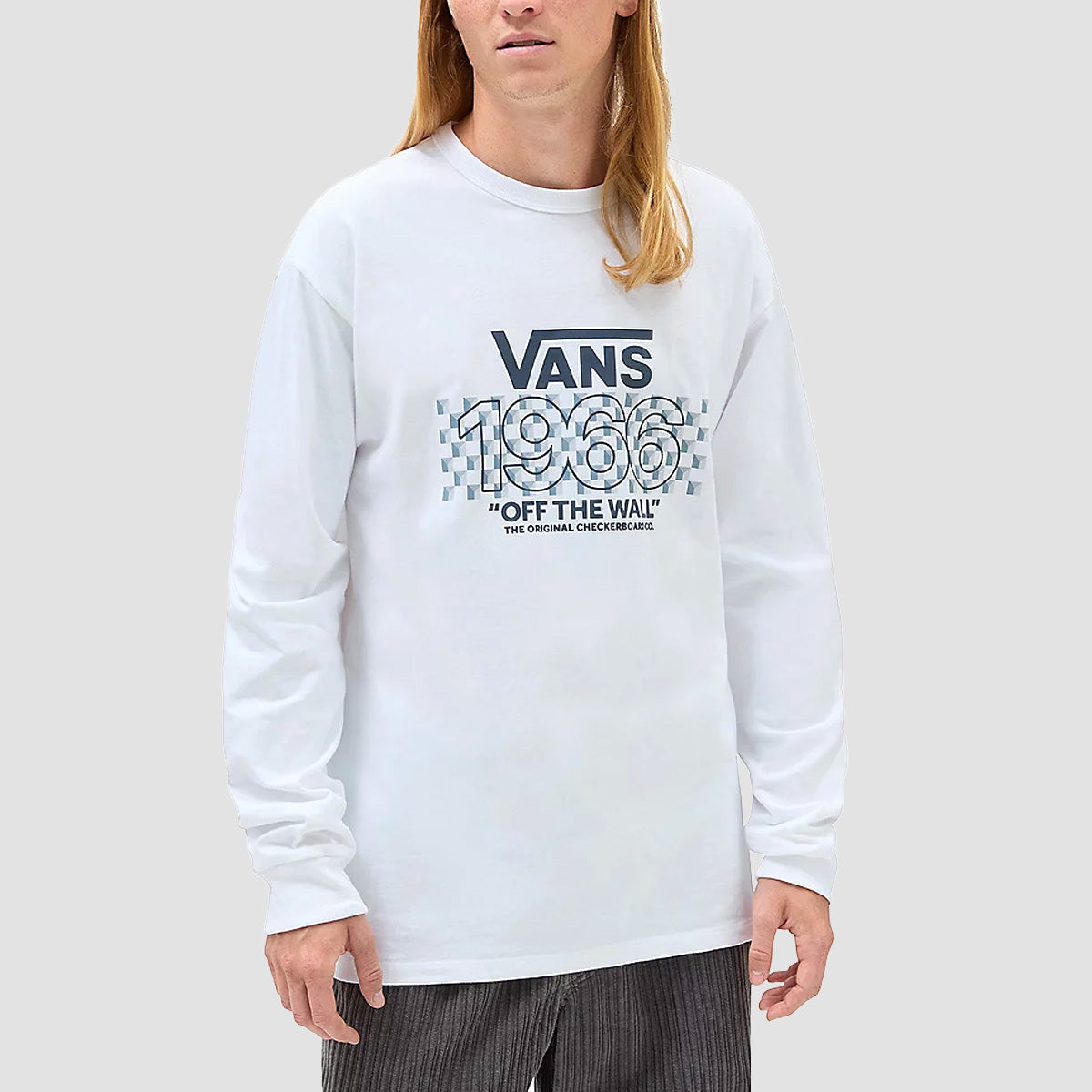 Vans Off The Wall Checker Longsleeve T-Shirt White