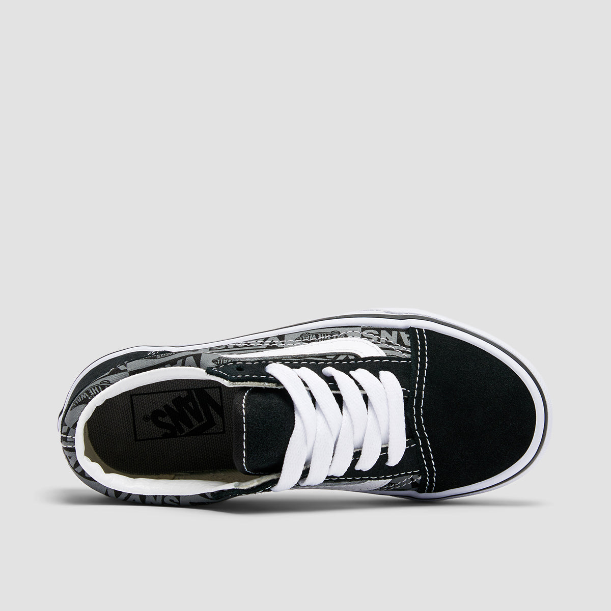 Vans Old Skool Shoes - Logo Black/Grey - Kids