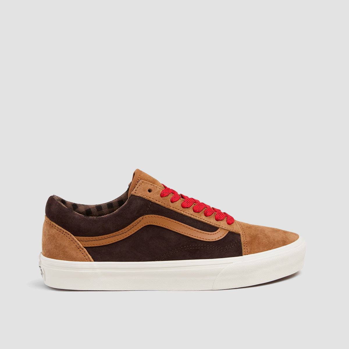 Vans Old Skool Shoes - Pig Suede Plaid Glazed Ginger